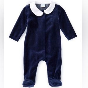 Edgehill Collection Navy Footie with White Collar
